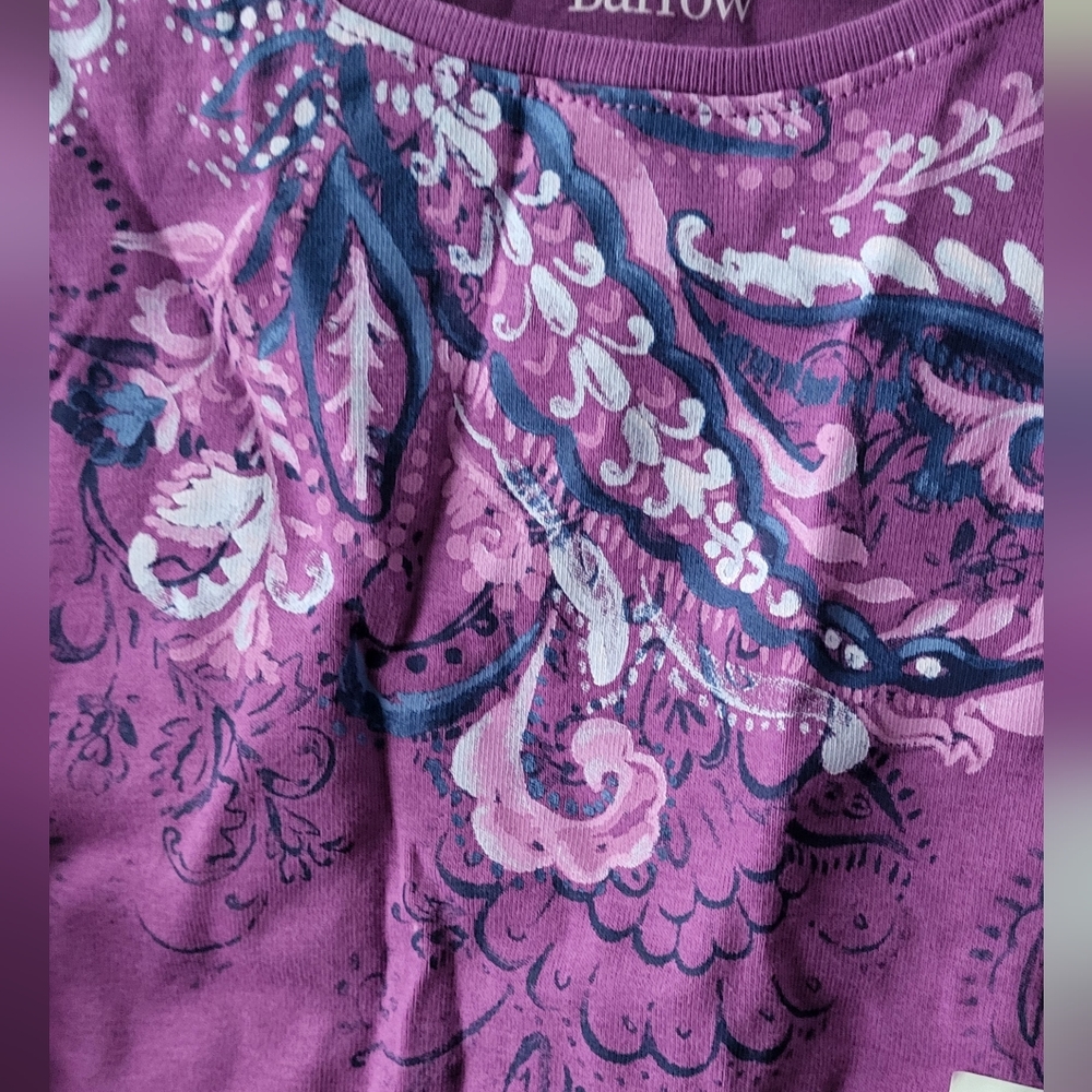 Croft & Barrow Purple Top with Floral Design - Picture 2 of 2